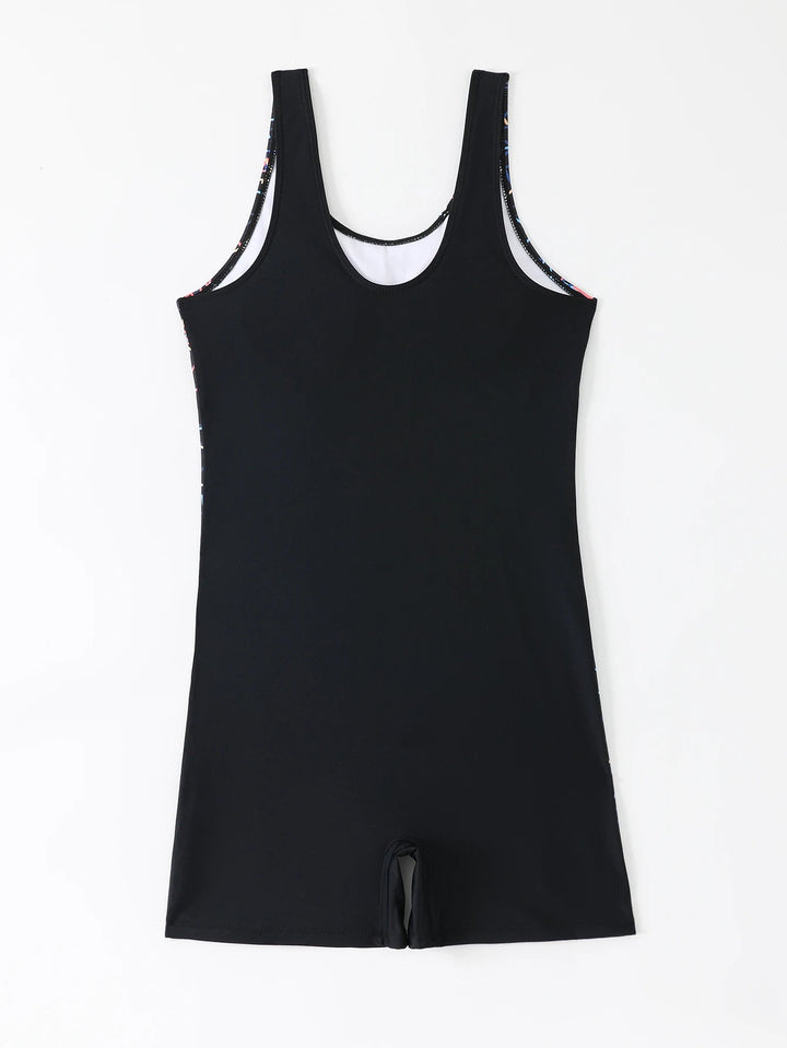 2025 Moire Print One - Piece Swimsuit – Vest Style Slim Fit Swimwear for Women - VeauBeauty