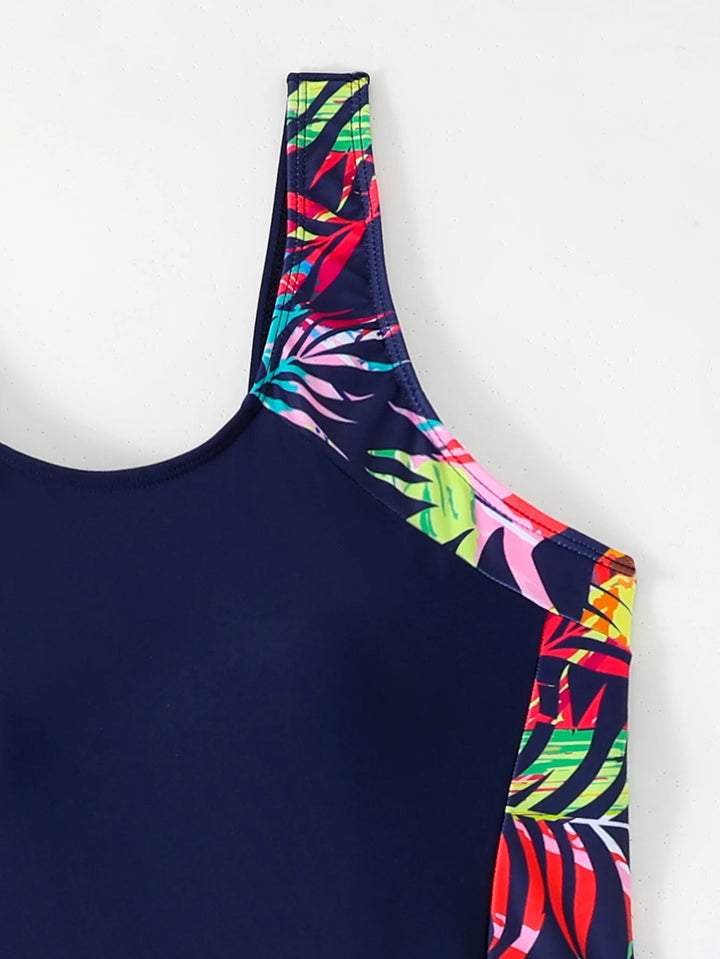 2025 Moire Print One - Piece Swimsuit – Vest Style Slim Fit Swimwear for Women - VeauBeauty
