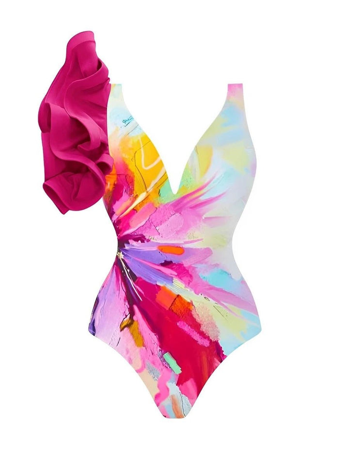 2025 Printed One - Piece Swimsuit – Slim Fit Graphic Swimwear for Women - VeauBeauty