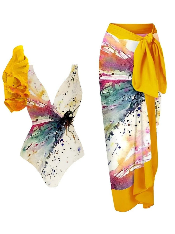 2025 Printed One - Piece Swimsuit – Slim Fit Graphic Swimwear for Women - VeauBeauty