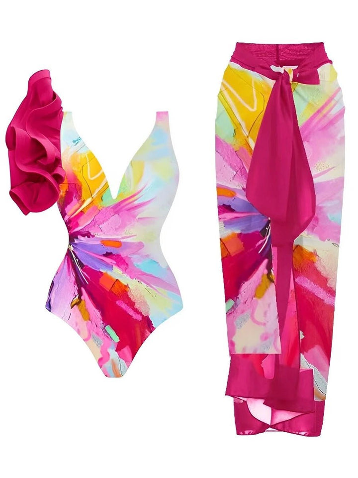 2025 Printed One - Piece Swimsuit – Slim Fit Graphic Swimwear for Women - VeauBeauty