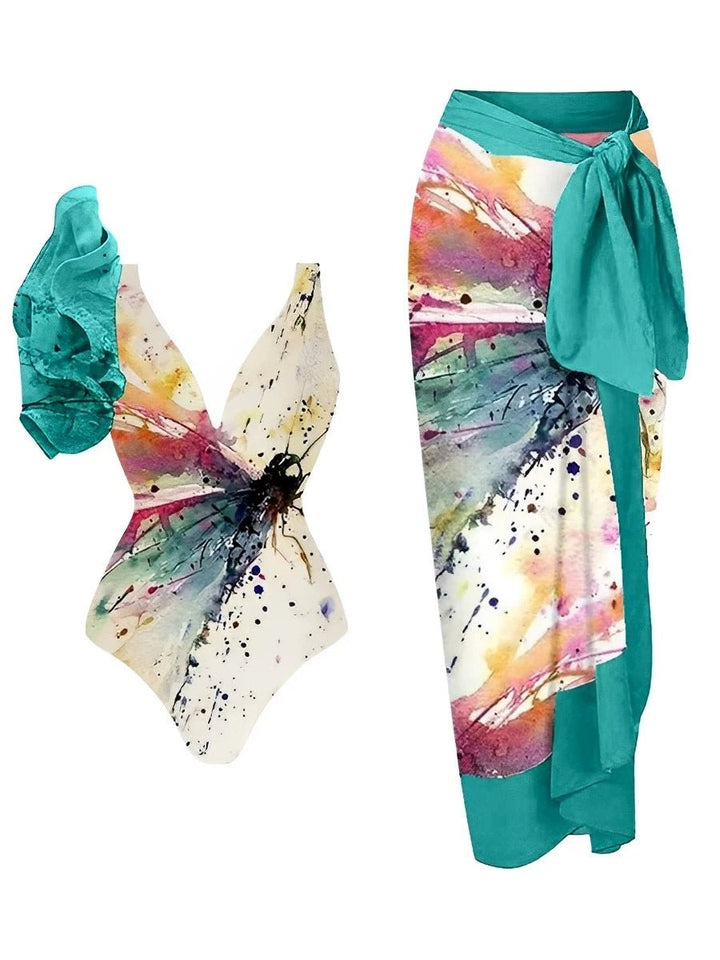 2025 Printed One - Piece Swimsuit – Slim Fit Graphic Swimwear for Women - VeauBeauty