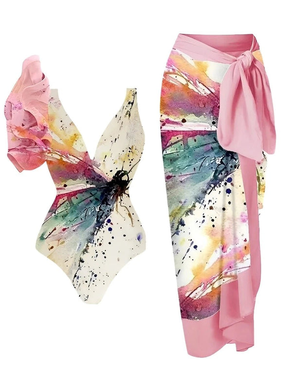 2025 Printed One - Piece Swimsuit – Slim Fit Graphic Swimwear for Women - VeauBeauty
