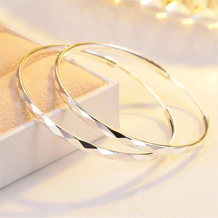 925 Sterling Silver Big Hoop Earrings – 5CM Luxury Circle Design for Women - VeauBeauty