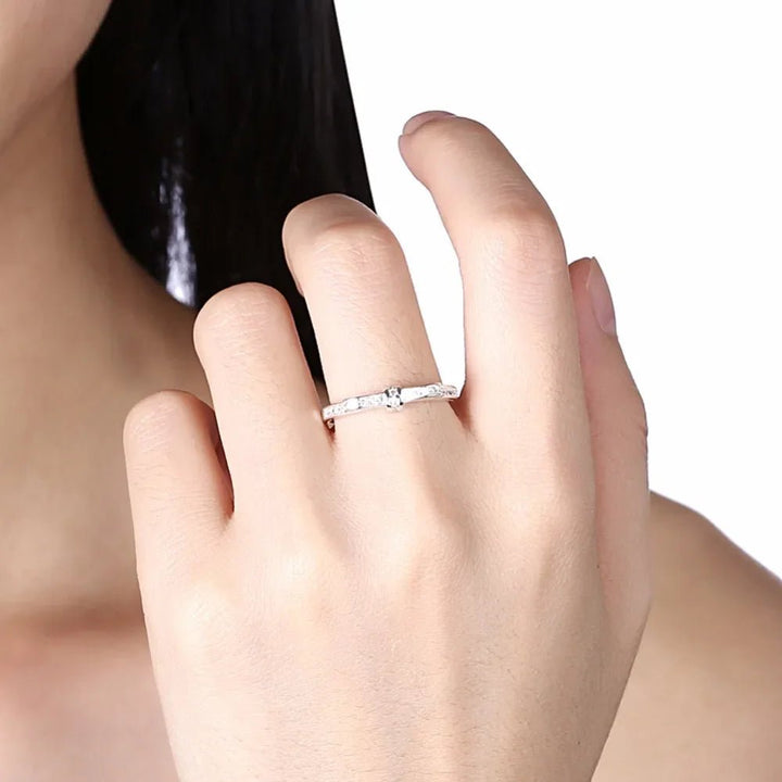925 Sterling Silver Bow Tie Ring – CZ Crystal Wedding Jewelry for Women - VeauBeauty