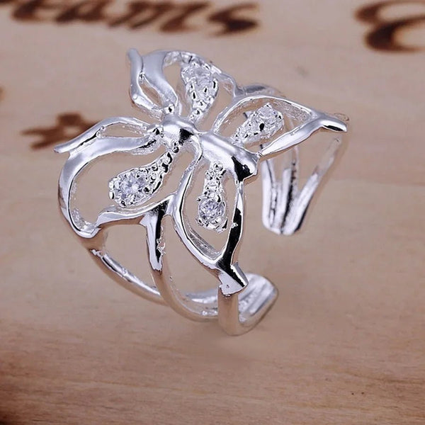 925 Sterling Silver Crystal Ring – Elegant Wedding & Christmas Gift Jewelry for Women - VeauBeauty