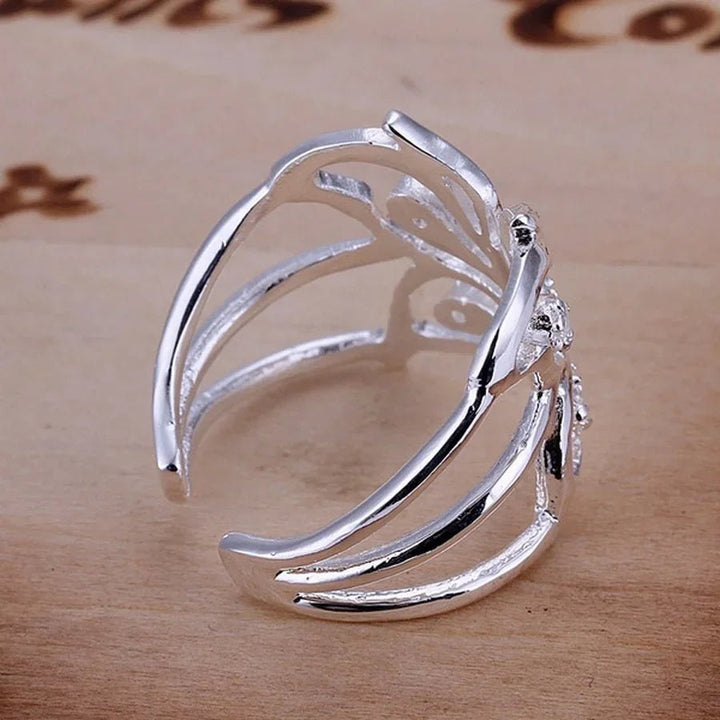 925 Sterling Silver Crystal Ring – Elegant Wedding & Christmas Gift Jewelry for Women - VeauBeauty