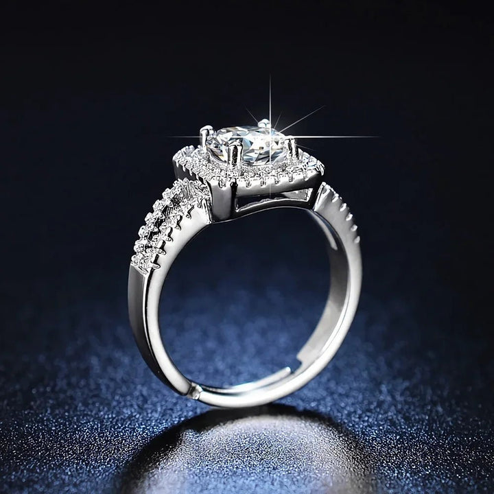 925 Sterling Silver Crystal Square Ring for Women – Party Wedding Jewelry - VeauBeauty