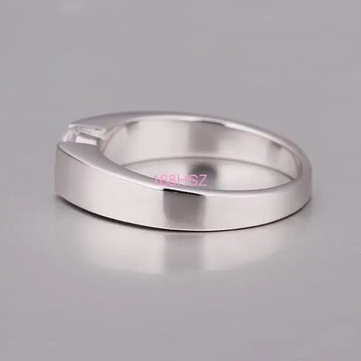 925 Sterling Silver Crystal Star Ring – Unisex Wedding Party Jewelry Gift - VeauBeauty