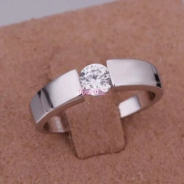 925 Sterling Silver Crystal Star Ring – Unisex Wedding Party Jewelry Gift - VeauBeauty