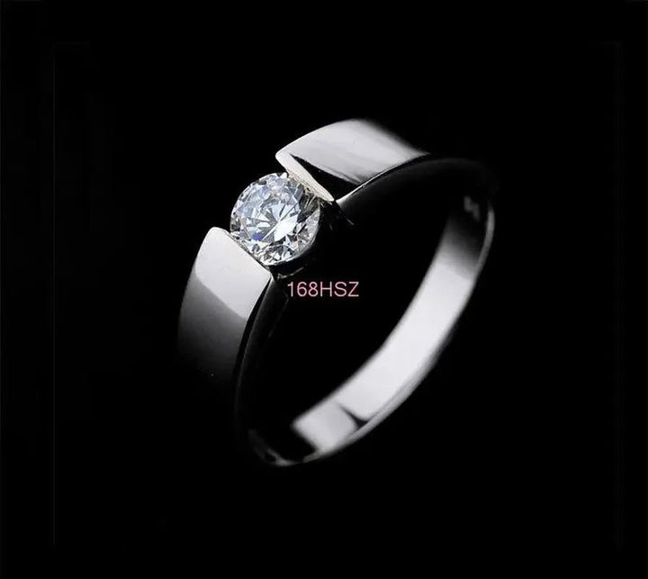 925 Sterling Silver Crystal Star Ring – Unisex Wedding Party Jewelry Gift - VeauBeauty