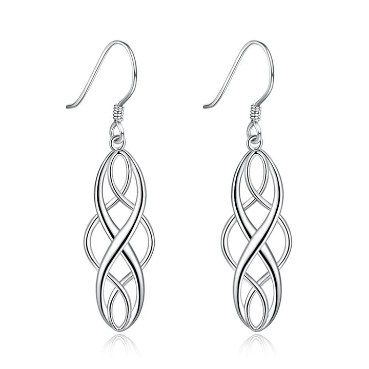 925 Sterling Silver Drop Earrings – Elegant Luxury Hook Charms for Women - VeauBeauty