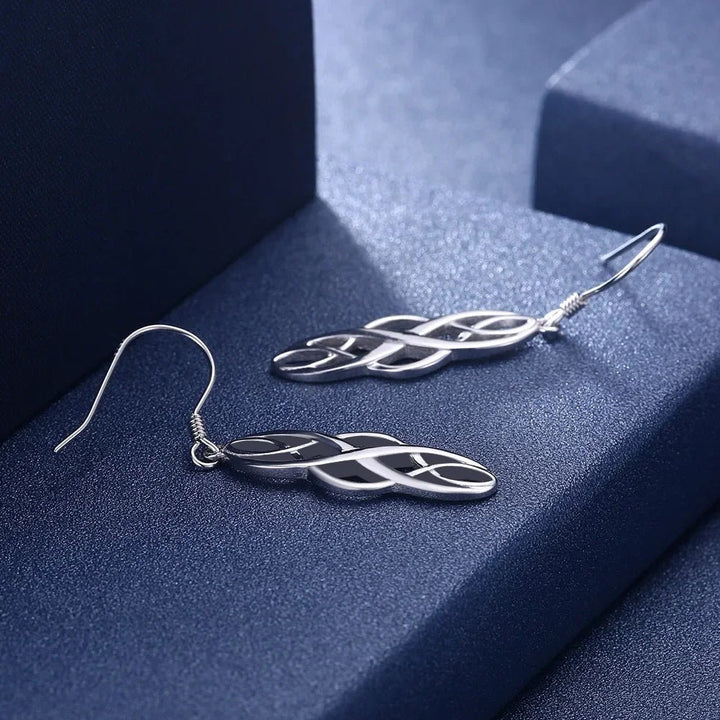 925 Sterling Silver Drop Earrings – Elegant Luxury Hook Charms for Women - VeauBeauty