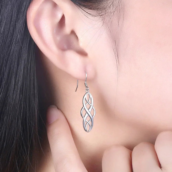 925 Sterling Silver Drop Earrings – Elegant Luxury Hook Charms for Women - VeauBeauty