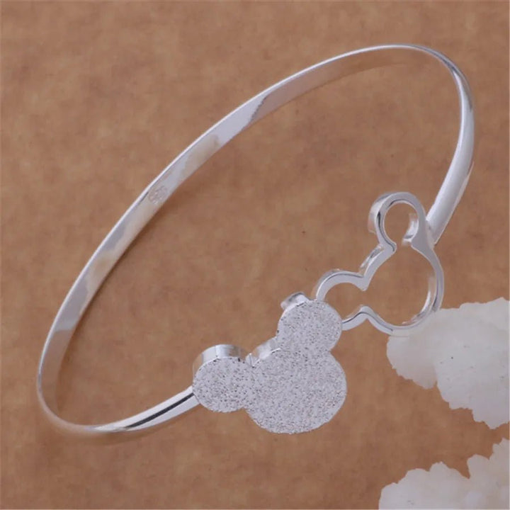 925 Sterling Silver Open Bangle Bracelet for Women – Trendy Fashion Charm Jewelry - VeauBeauty