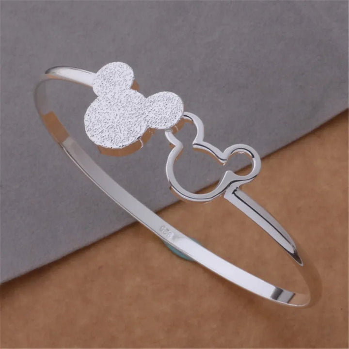 925 Sterling Silver Open Bangle Bracelet for Women – Trendy Fashion Charm Jewelry - VeauBeauty