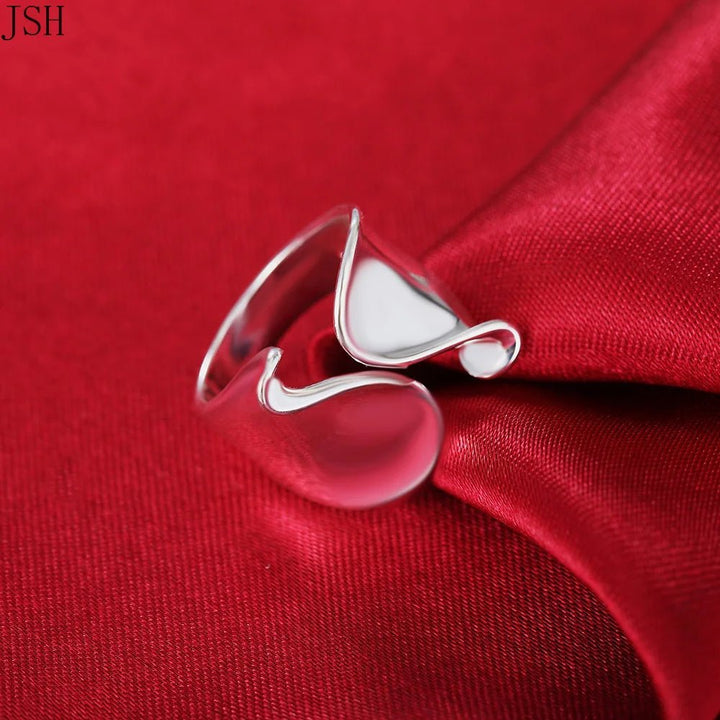 925 Sterling Silver Open Ring – Cute Valentine's Wedding Jewelry for Women - VeauBeauty