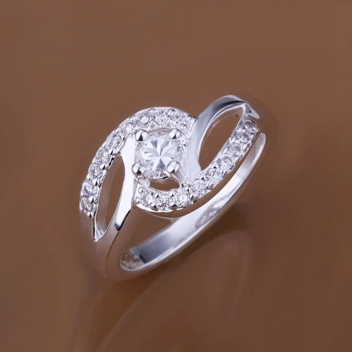 925 Sterling Silver Ring for Women Lady – Crystal Stone Valentine Wedding Gift - VeauBeauty