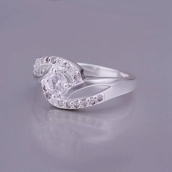 925 Sterling Silver Ring for Women Lady – Crystal Stone Valentine Wedding Gift - VeauBeauty