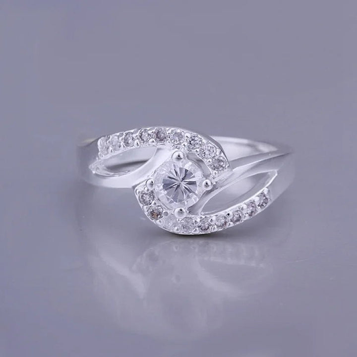 925 Sterling Silver Ring for Women Lady – Crystal Stone Valentine Wedding Gift - VeauBeauty