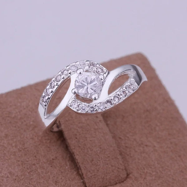 925 Sterling Silver Ring for Women Lady – Crystal Stone Valentine Wedding Gift - VeauBeauty