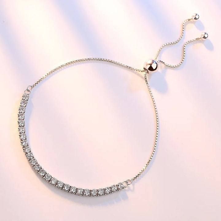 925 Sterling Silver Tennis Bracelet – Elegant Zircon Chain for Women Engagement Wedding - VeauBeauty