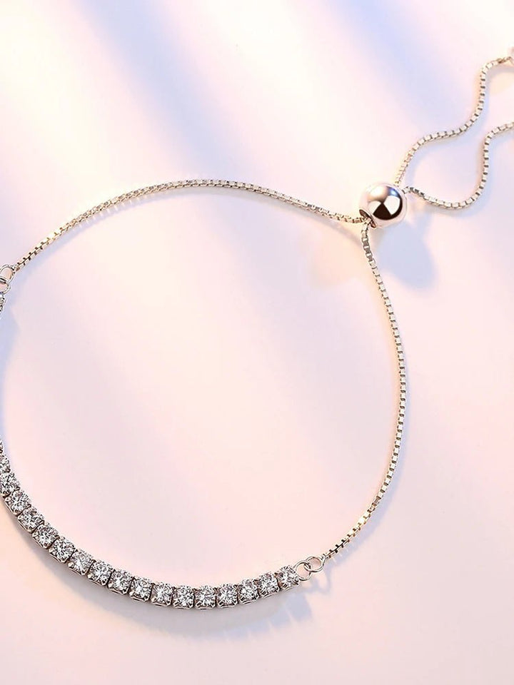 925 Sterling Silver Tennis Bracelet – Elegant Zircon Chain for Women Engagement Wedding - VeauBeauty