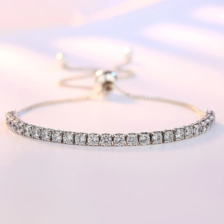 925 Sterling Silver Tennis Bracelet – Elegant Zircon Chain for Women Engagement Wedding - VeauBeauty