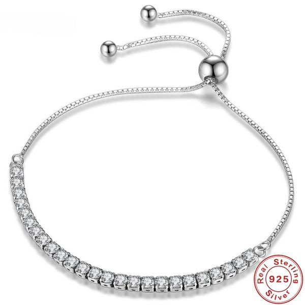 925 Sterling Silver Tennis Bracelet – Elegant Zircon Chain for Women Engagement Wedding - VeauBeauty