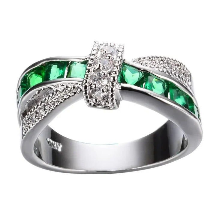 925 Sterling Silver Water Drop Crystal Ring – White Gold Wedding Party Jewelry for Women - VeauBeauty