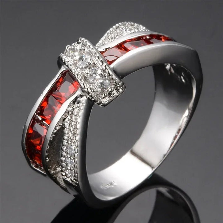 925 Sterling Silver Water Drop Crystal Ring – White Gold Wedding Party Jewelry for Women - VeauBeauty