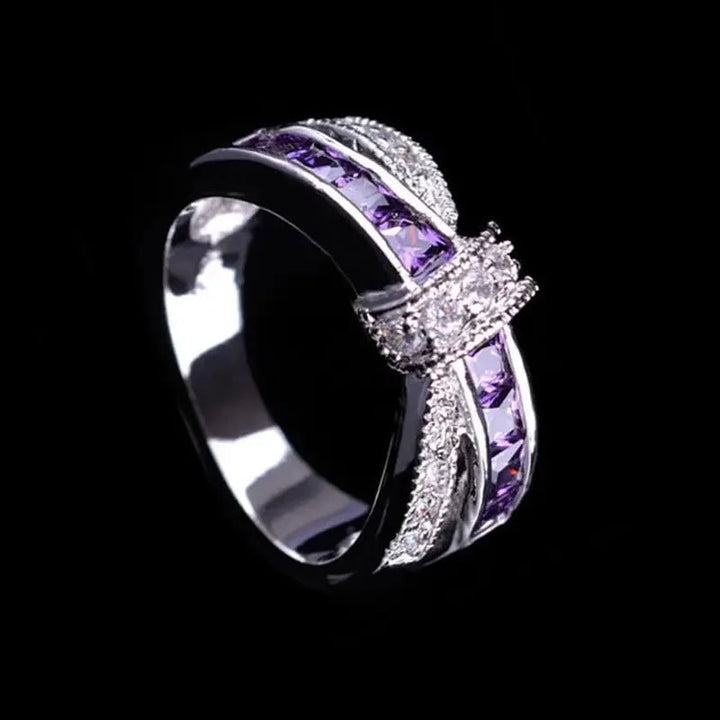 925 Sterling Silver Water Drop Crystal Ring – White Gold Wedding Party Jewelry for Women - VeauBeauty