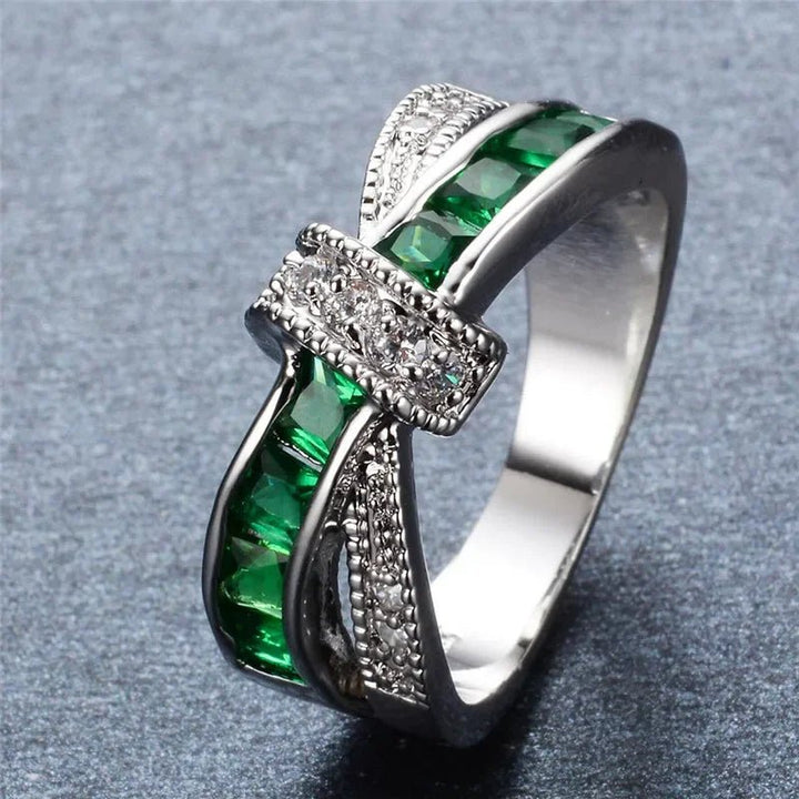 925 Sterling Silver Water Drop Crystal Ring – White Gold Wedding Party Jewelry for Women - VeauBeauty