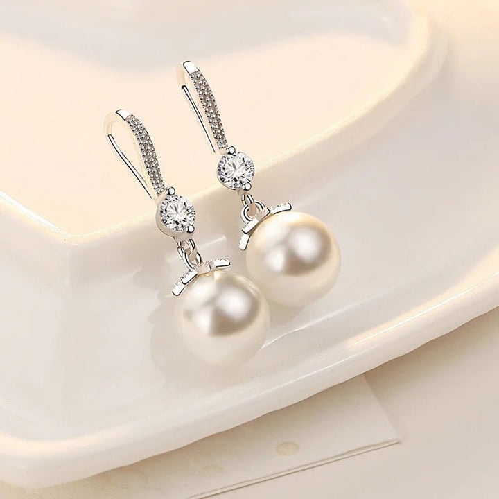 925 Sterling Silver Water Drop Pearl Earrings – Elegant Drop Jewelry for Women - VeauBeauty