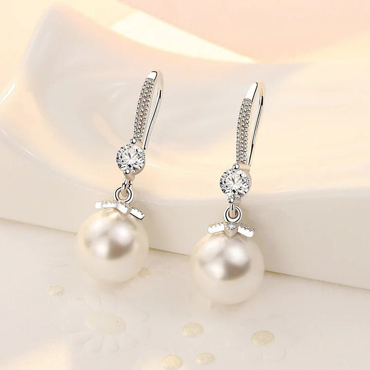 925 Sterling Silver Water Drop Pearl Earrings – Elegant Drop Jewelry for Women - VeauBeauty