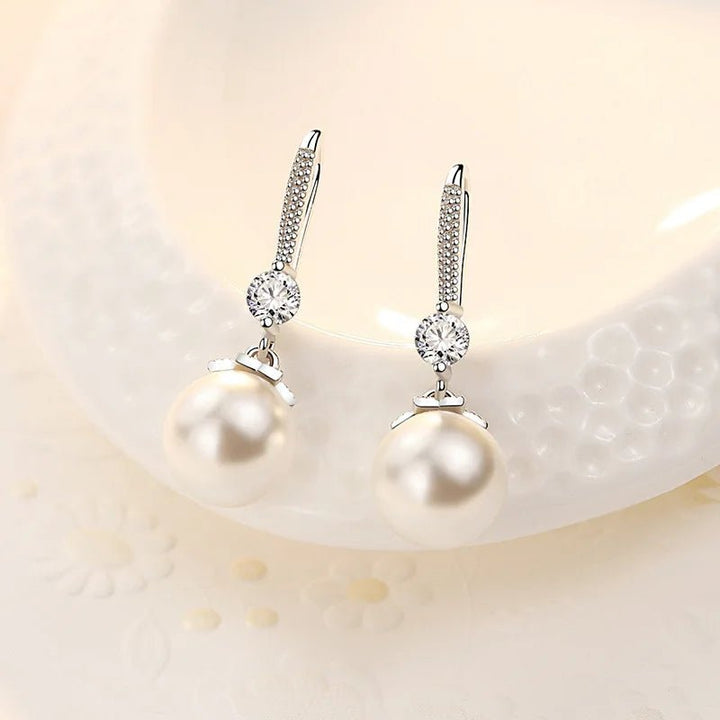 925 Sterling Silver Water Drop Pearl Earrings – Elegant Drop Jewelry for Women - VeauBeauty
