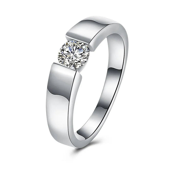 925 Sterling Silver Water Drop Zircon Couple Ring – Trendy Wedding Jewelry - VeauBeauty
