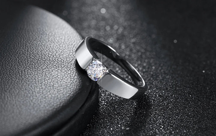 925 Sterling Silver Water Drop Zircon Couple Ring – Trendy Wedding Jewelry - VeauBeauty