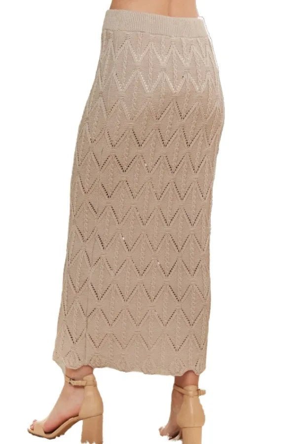 ADORA Scallop Trim Detail Knit Skirt - VeauBeauty