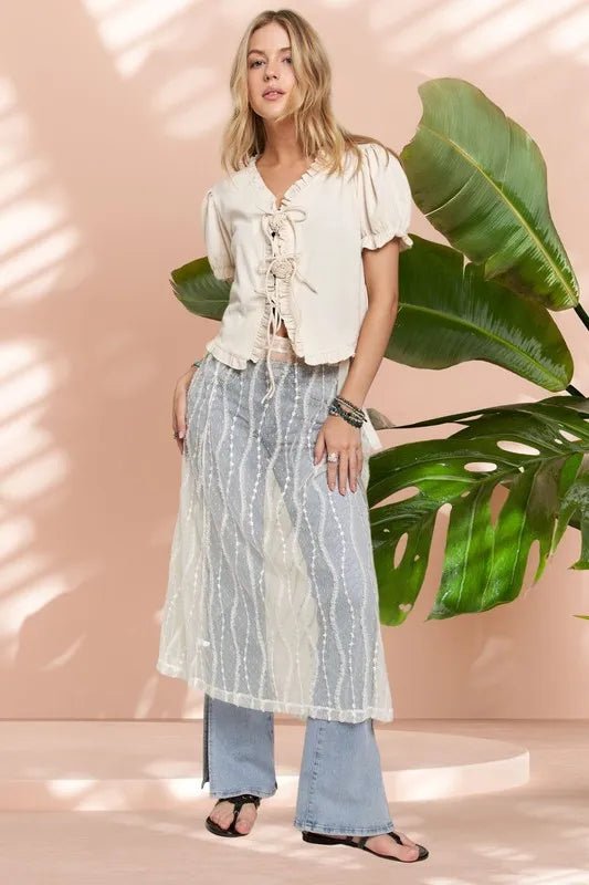 ADORA Sheer Layered Mesh Cover - Up Skirt - VeauBeauty