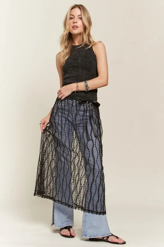 ADORA Sheer Layered Mesh Cover - Up Skirt - VeauBeauty