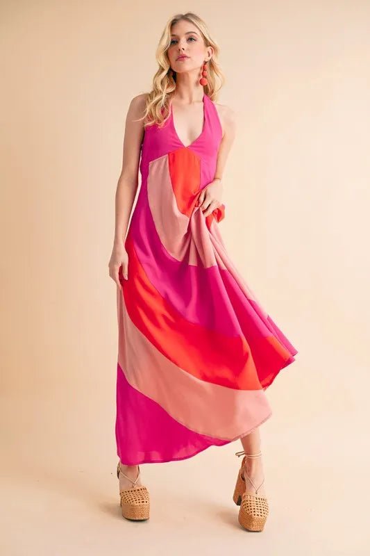 Aemi+Co Color Block Sleeveless Maxi Dress - VeauBeauty