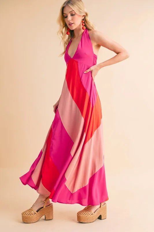 Aemi+Co Color Block Sleeveless Maxi Dress - VeauBeauty