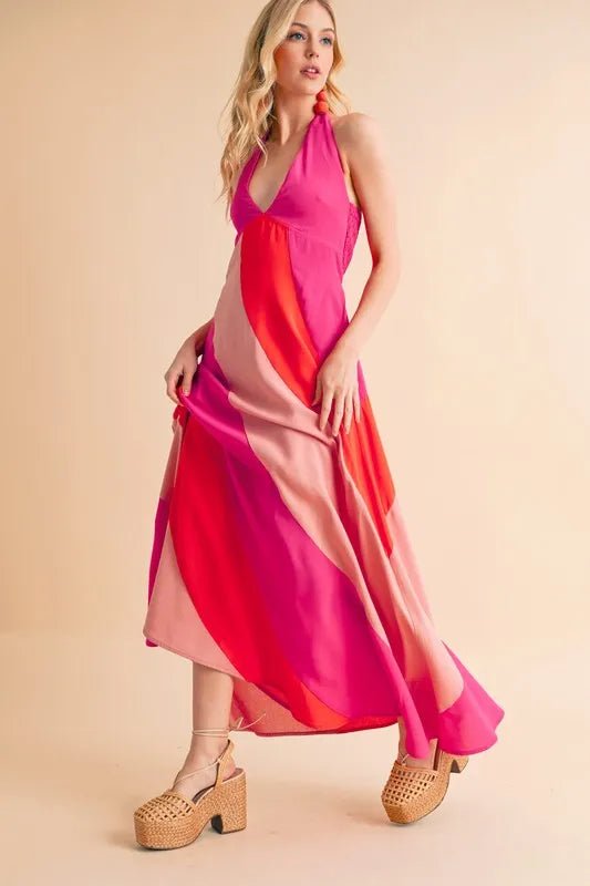 Aemi+Co Color Block Sleeveless Maxi Dress - VeauBeauty