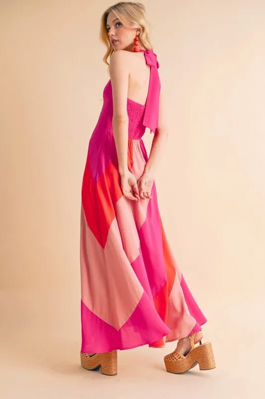 Aemi+Co Color Block Sleeveless Maxi Dress - VeauBeauty