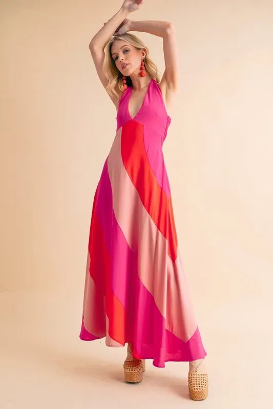 Aemi+Co Color Block Sleeveless Maxi Dress - VeauBeauty