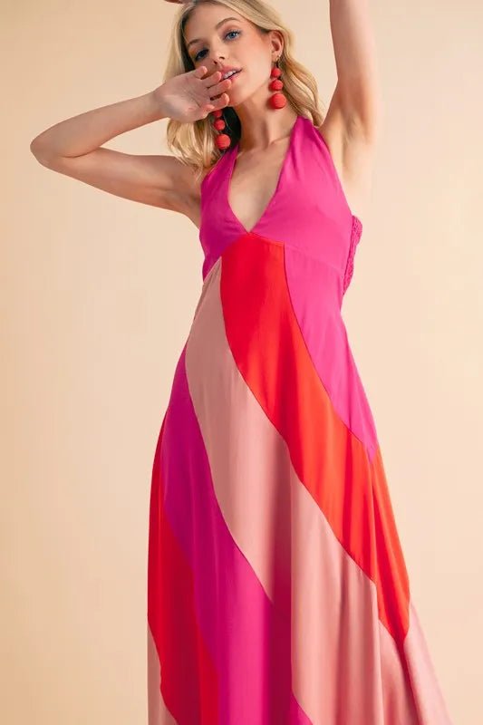 Aemi+Co Color Block Sleeveless Maxi Dress - VeauBeauty