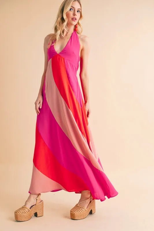 Aemi+Co Color Block Sleeveless Maxi Dress - VeauBeauty