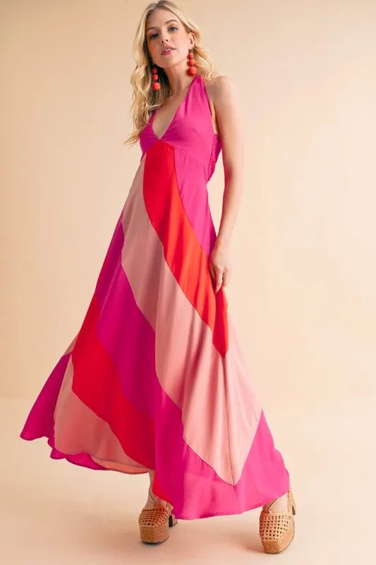 Aemi+Co Color Block Sleeveless Maxi Dress - VeauBeauty