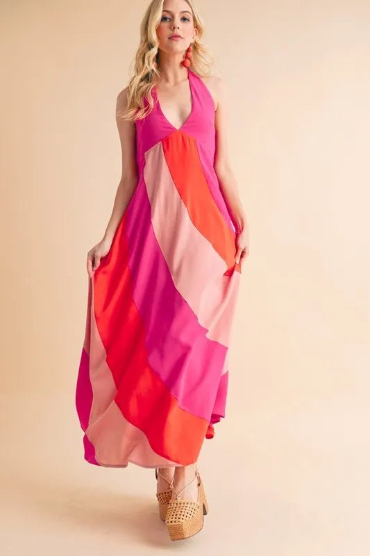 Aemi+Co Color Block Sleeveless Maxi Dress - VeauBeauty
